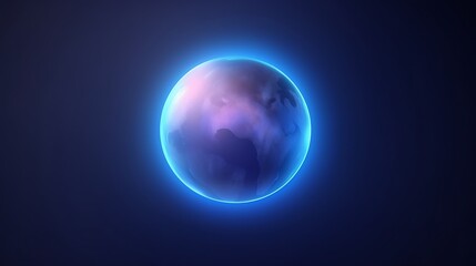 Glowing Earth Sphere in Dark Space Background