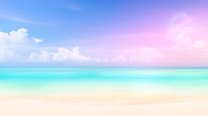 Obraz premium Serene Pastel Beachscape Tranquil Ocean and Sky