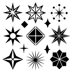 black and white stars