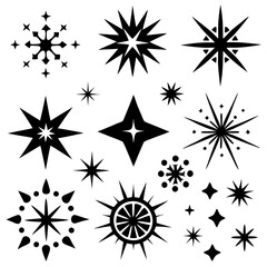 black and white stars