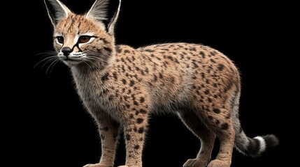 Obraz premium Serval Cat Portrait Wild Beauty in the Night