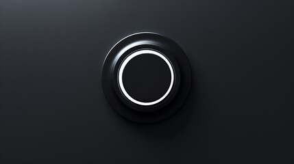 Black background with a glowing white button 