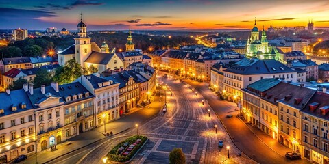 Lublin Night View Litewski Square