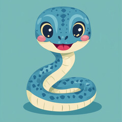 Fototapeta premium Snake Symbol New Year Cartoon Kawaii Style