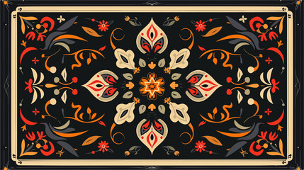 Exquisite Traditional Central Asian Ethnic Ornaments Vector Design