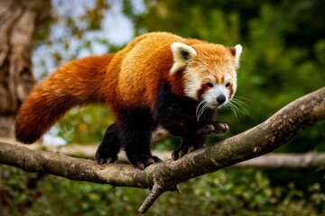 Fototapeta premium red panda in tree