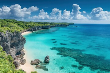 Fototapeta premium At sunset, close-up planet Mars has mountains and water with a starry sky panorama. Stock image.. Beautiful simple AI generated image