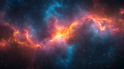 A vibrant cosmic nebula with swirling colors and stars, illustrating the beauty of the universe.