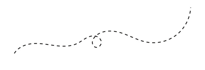 Long dashed hand drawn squiggle, loopy line vector icon isolated on transparent background. EPS 10
