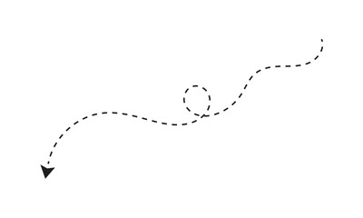 Dashed, dotted line arrow vector icon isolated on transparent background. EPS 10	
