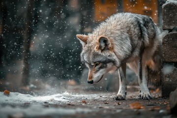 Majestic blue wildebeest with distinctive curved horns roam freely in the arid, sun-baked landscape of Etosha National Park, Namibia.. Beautiful simple AI generated image