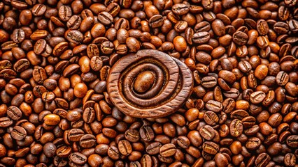 Macro Coffee Bean Email: Close-Up Photography of Coffee Crop & Email Symbol