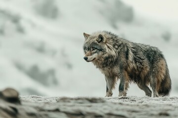 Obraz premium A wildebeest mid-run isolated on a transparent background.. Beautiful simple AI generated image