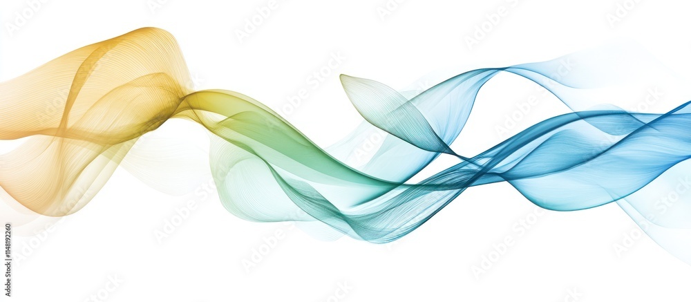 Canvas Prints abstract colorful wave design, flowing lines.