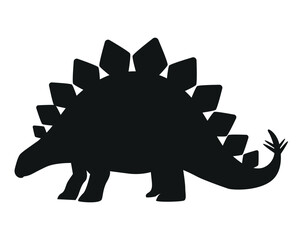 Stegosaurus dinosaur stands silhouette flat drawing © Ольга Бошарова