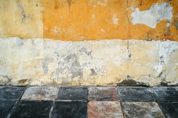 Close-up of a rough, gray, concrete wall with a crack running horizontally across the center.. Beautiful simple AI generated image