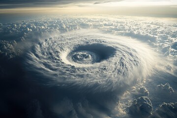 Cloudscape with eye of hurricane