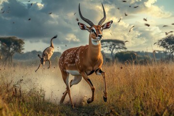 Fototapeta premium Close-up image of water droplets on vibrant green grass.. Beautiful simple AI generated image