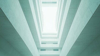 Obraz premium Architectural marvel: Light and shadow play in a modern building's atrium