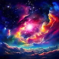 colorful space galaxy cloud nebula starry night cosmos universe science astronomy supernova background