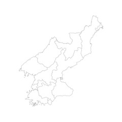 north korea outline map design
