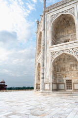 Fototapeta premium Spezielle Ecken Aufnahmen Detail Aufnahmen vom Taj Mahal in Indien, Asien