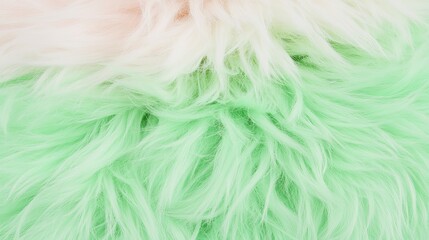 Obraz premium Soft Pastel Green and White Fur Texture Background