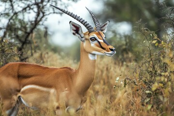 Fototapeta premium Close-up macro photography of green nature background. Beautiful simple AI generated image