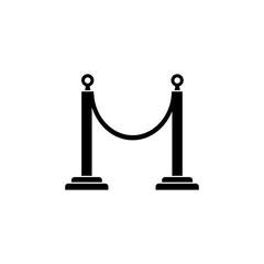 Rope Barrier icon logo vector. Cinema icon vector