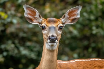 Fototapeta premium Close-up shot of a green plant with water droplets, great for nature or science illustrations. Beautiful simple AI generated image