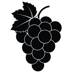 A grapes silhouette vector on white background Vector illustration Adobe Illustrator Artwork