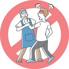客に暴行される店員
