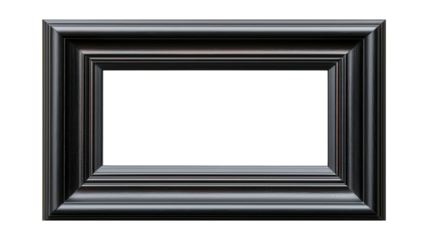 A black frame. The frame is square and has a black border, on transparency background PNG