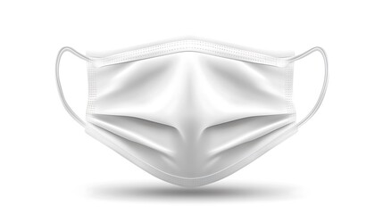 A white face mask, front view, on a white background.