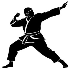Judo Throw simple flat vector silhouette