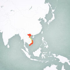 Obraz premium Map of East Asia - Vietnam