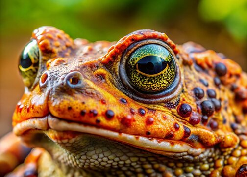 Macro Toad Venom Glands Photography - Amphibian Closeup, Poisonous Frog Skin Detail