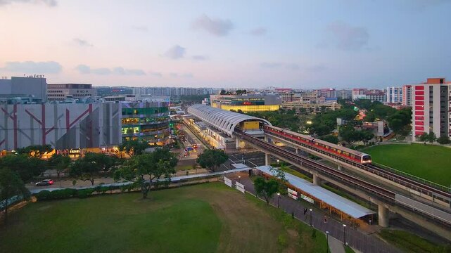 Tampines Centre at night, Singapore. 4K resolution time-lapse of the Tampines at night.