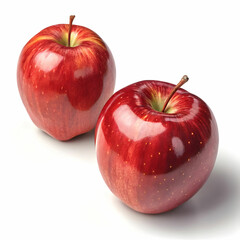 two red apples isolated on white