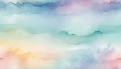 Pastel Watercolor Mountainscape Abstract Art Design