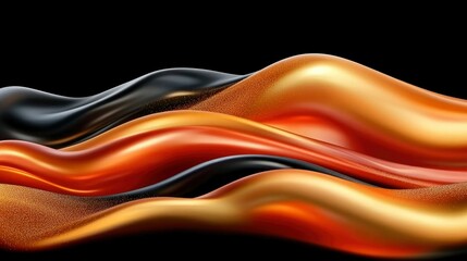 Obraz premium Abstract Waves of Gold, Black, and Copper Luxurious Fluid Design