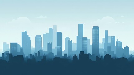 Fototapeta premium City skyline with muted tones.