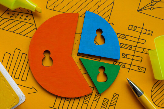 Marketing chart with customer segmentation. Audience analysis.
