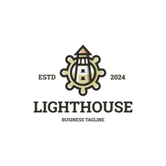 marine lighthouse logo vector
