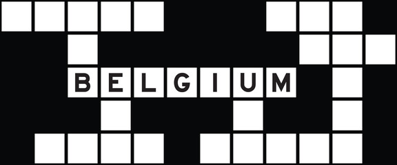 Fototapeta premium Alphabet letter in word belgium on crossword puzzle background