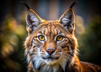 Fototapeta premium Majestic Lynx Portrait, Wild Cat Photography, Big Cat Image, Feline Photo, Animal Portrait, Wildlife Photography, Nature Photography, Lynx Close Up, Canadian Lynx, Eurasian Lynx, Bobcat Relative
