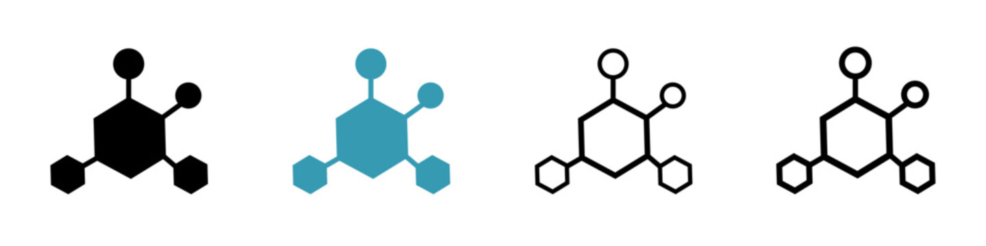 Hormones sign icons collection. Hormones and health, hormonal therapy icon on white background. Physiological processes in the human body. 
