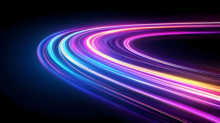 Abstract background with colorful light rays shining through a dark space, creating a vibrant and dynamic visual, symbolizing energy, creativity, and the interplay of light and color in a modern digit