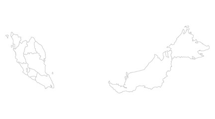 malaysia province map outline vector design