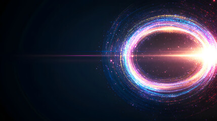 Abstract background with colorful light rays shining through a dark space, creating a vibrant and dynamic visual, symbolizing energy, creativity, and the interplay of light and color in a modern digit